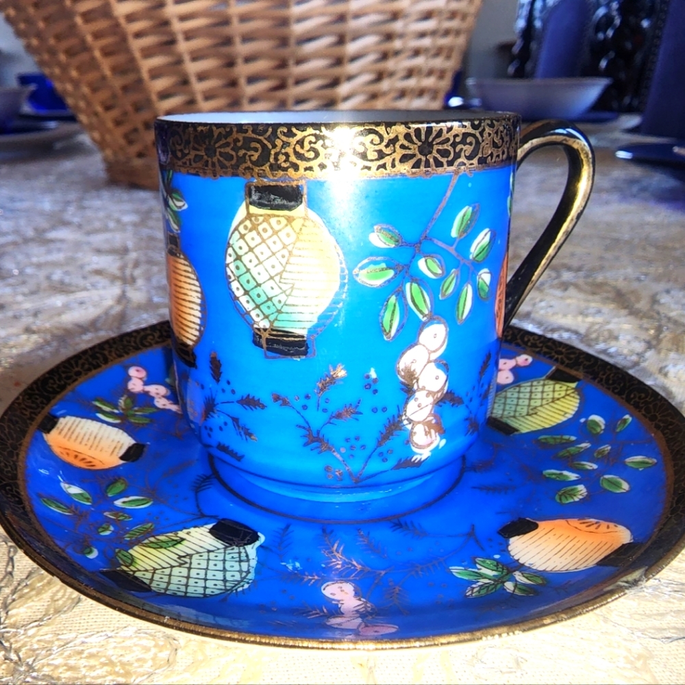 Asian Tea Cup and Saucer--Antique